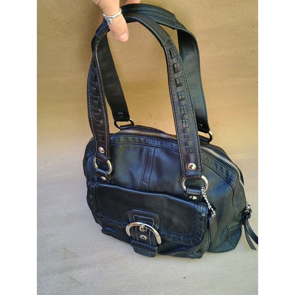 Coach Soho Courtney Buckle Domed Leather Shoulder Bag Satchel F13111 Black y2k